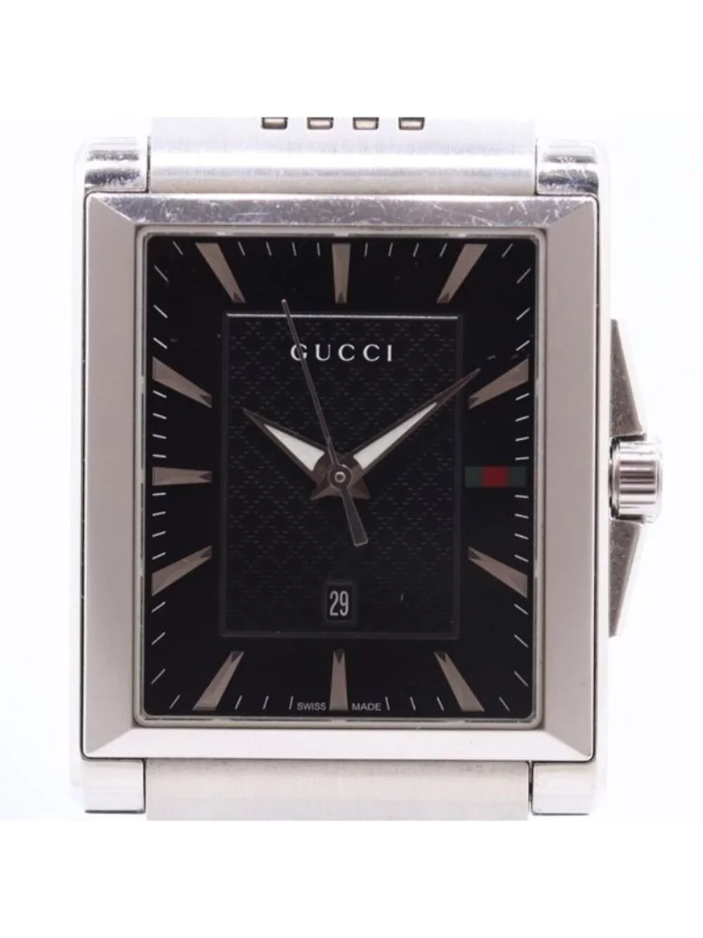 Gucci Timeless Rectangle 138.4 Quartz Date Black Dial Watch